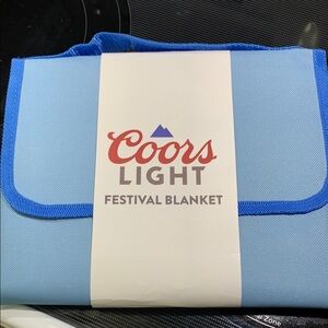 Coors Light Blue Festival Blanket with handle NWT
